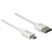 DeLOCK 85151, 2 m, HDMI Typ A (Standard), HDMI Typ D (Mikrofon), 3840 x 2160 Pixel, 3D, Weiß