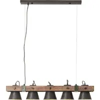 Brilliant Hängelampe mit 5 Leuchten Decca schwarz mit braun