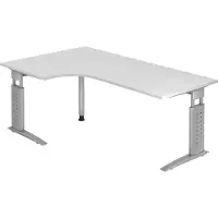 Hjh OFFICE PRO UNDA 82 S - 200 x 120 höhenverstellbar Weiß/Silber