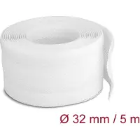 DeLOCK Geflechtschlauch mit Klettverschluss 5 m x 32 mm weiss