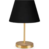Opviq , Hochwertige Tischlampe aus 100% Metall, Schwarz und Gold, 37 cm hoch, 22 x 14 cm Schirm, 150 cm Kabel, E27 Fassung, Ideal für moderne Hotels und stilvolle Räume.