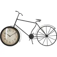 Beliani Tischuhr Schwarz Metall 37 cm Fahrrad Form Moderne Dekoration im Vintage-Stil für Wohnzimmer Schlafzimmer Flur