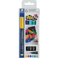 Staedtler OHP-pen Lumocolor 318 permanent ass. 6stk/pak - (6 stk.)