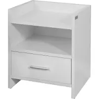 SoBuy FBT66-W Nachttisch Weiß - Beistelltisch mit Schublade und 2 Ablagen - Vielseitiger Couchtisch für Schlafzimmer, Wohnzimmer & Flur - MDF