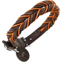 Hunter - Dogcollar Solid Education Cord S-M (50), dark brown/orange - (69317)