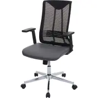 Mendler Bürostuhl MCW-J53, Drehstuhl Schreibtischstuhl, ergonomisch Kunstleder grau