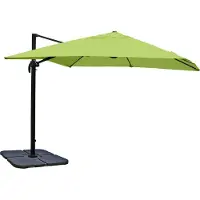 Mendler Gastronomie-Ampelschirm MCW-A96, Sonnenschirm, 3x3m (Ø4,24m) Polyester/Alu 23kg grün mit Ständer