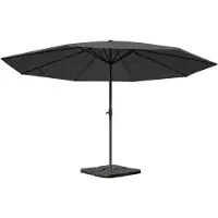 Mendler Sonnenschirm Carpi Pro, Gastronomie Marktschirm ohne Volant Ø 5m Polyester/Alu 28kg anthrazit mit Ständer