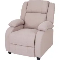 Mendler Fernsehsessel Glasgow, Relaxsessel Liege Sessel, Stoff/Textil creme-grau
