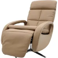 Mendler Relaxsessel MCW-L11, Design Fernsehsessel TV-Sessel Liegesessel, Liegefunktion drehbar, Voll-Leder taupe