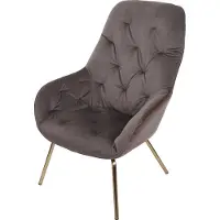 Mendler Esszimmerstuhl MCW-K26, Polsterstuhl Stuhl Wohnzimmerstuhl Küchenstuhl mit Armlehne, Metall Samt, hellbraun