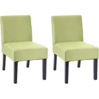 Mendler 2er-Set Esszimmerstuhl MCW-F61, Stuhl Lounge-Stuhl, Stoff/Textil grün