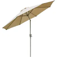 Mendler Sonnenschirm Asti, Gartenschirm, Ø 2,7m neigbar Polyester/Alu 5kg creme
