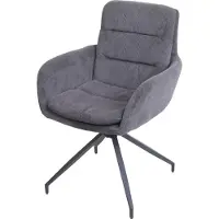 Mendler Esszimmerstuhl MCW-K32, Küchenstuhl Lehnstuhl Stuhl, drehbar Auto-Position, Stoff MVG Cord grau
