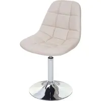 Mendler 6er-Set Esszimmerstuhl MCW-A60, Stuhl Drehstuhl, Chrom Kunstleder creme
