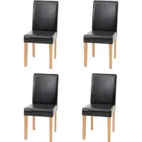 Mendler 4er-Set Esszimmerstuhl Stuhl Küchenstuhl Littau MVG- Kunstleder, schwarz helle Beine