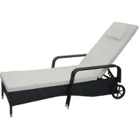 Mendler Poly-Rattan Sonnenliege Cesena, Relaxliege Gartenliege Liege, Alu anthrazit, Kissen beige