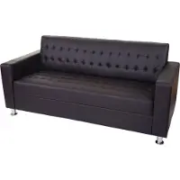 Mendler 3er Sofa Pori, Couch Loungesofa, Kunstleder, Metall-Füße 180cm coffee