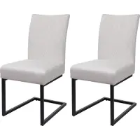 MCW 2er-Set Freischwinger MCW-L15, Besucherstuhl Konferenzstuhl Stuhl, Samt Stahl pulverbeschichtet creme-beige