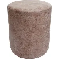 MCW 2er-Set Sitzhocker und Beistelltisch MCW-K48, Kaffeetisch Tisch Hocker, MVG- MDF Metall Kunstleder braun