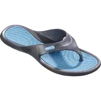 Beco Damen Flip-Flops | Schwarz/Türkis - 37