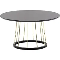 FineBuy Couchtisch Rund 80x80x42 cm Schwarz Gold Sofatisch Metall Modern Runder Wohnzimmertisch Salontisch Tisch Wohnzimmer Groß Kaffeetisch