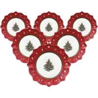Villeroy & Boch Frühstücksteller "Frühstücksteller Toys Deligth ø 24,5 cm 6er Set rot"