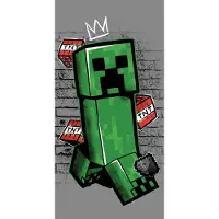 Jerry Fabrics Minecraft Metro Art Creeper Badetuch, Strandtuch 70x140cm