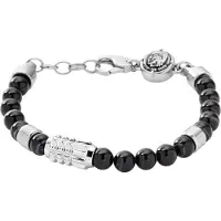 Diesel Herrenarmband mit schwarzen Perlen