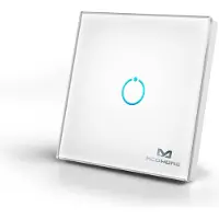 MCO Home Glas-Wandschalter mit Touch & Z-Wave, 1 Taste, Relais 1100W