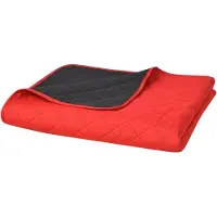 vidaXL Gesteppte Wende-Tagesdecke Rot and Schwarz 170x210 cm