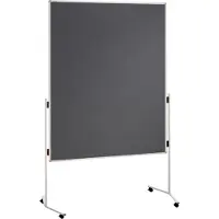 Franken Moderationstafel ECO, 1200 x 1500 mm, beidseitig, mit Rollen, grau/Filz, ECO-UMTF12R