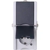 Kopp 947556008, Typ F, Schwarz, Weiß, Thermoplast, IP44, 250 V, 16 A