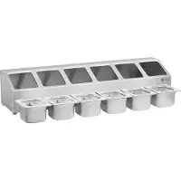 Usorteret GN Aufsatzbord - inkl. 6 GN 1/6 Behälter mit Deckel