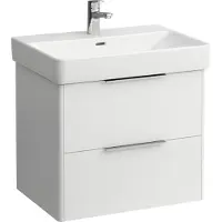 Laufen Base Pro S wastafelonderbouwkast 61.5x44x53cm 2 laden hout wit glanzend