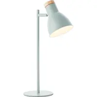 Brilliant grüne Tischlampe VENEA | dekorative Tischleuchte mit Schnurzwischenschalter mit schwenkbaren Kopf | Metall/Holz | 47cm Höhe | 1x E14 Fassung max. 25W