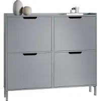 SoBuy Schuhschrank Schuhschrank Schuhschrank 4 Klappen Flurschrank Schuhschrank - Grau, 100x19x90cm, FSR100-HG