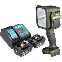 Makita DML 812 SG Akku Handstrahler 18 V 1250 lm LED Olive Grün Outdoor Adventure Sonderedition + 2x Akku 6,0 Ah + Ladegerät