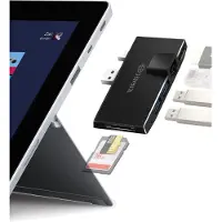 Terratec CONNECT Pro2, Kabelgebunden, USB 3.2 Gen 1 (3.1 Gen 1) Type-A, 1000 Mbit/s, Schwarz, MMC, MicroSD (TransFlash), SD, 4K Ultra HD