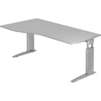 Hjh OFFICE PRO UNDA 18 S - 180 x 100 Grau/Silber höhenverstellbar