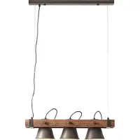 Brilliant Hängelampe mit 3 Leuchten Decca schwarz mit braun