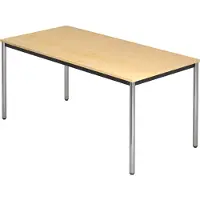 Hjh OFFICE PRO DORAN DR16 C - Ahorn 160 x 80 mit Rund-Rohr/Chrom