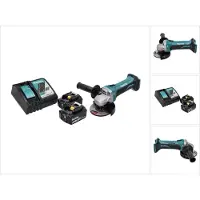 Makita DGA 452 RG Akku Winkelschleifer 18 V 115 mm + 2x Akku 6,0 Ah + Ladegerät