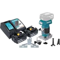 Makita DRT 52 RG Akku Kantenfräse 18 V 6 mm Brushless + 2x Akku 6,0 Ah + Ladegerät
