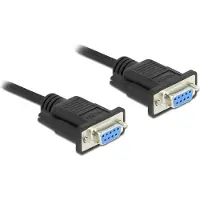 DeLOCK Seriell Kabel RS-232 D-Sub 9 Buchse zu Buchse Nullmodem mit schmalem Steckergehäuse