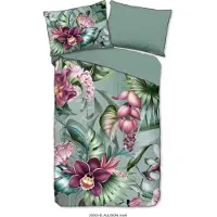 Muller Textil Descanso Bettwäsche mit einer biese und Blumen - 140x200 cm - 100% Bio Baumwolle