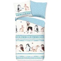 TRAUMSCHLAF Flanell Bettwäsche Hirsche Eule Hase 135x200 cm + 80x80 cm