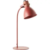 Brilliant hohe Tischleuchte ELENA in rot | schwenkbarer Kopf | 1x E27 Fassung max. 40W | Höhe 52cm | Metall/Holz