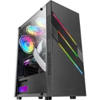 Mars Gaming MCU3, Tower, PC, Schwarz, ATX, micro ATX, Mini-ITX, Gaming, 15,8 cm