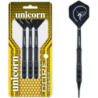 Unicorn Core Black Brass 2 Soft Darts 1 Satz